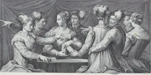 Bartolommeo Crivellari Gallery: A group of elegantly dressed people playing cards, 1740-68