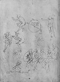 A Group of Figures Conversing at a Table, Two Figures in Conversation and Others, 1481-1483 (1945) Artist: Leonardo da Vinci