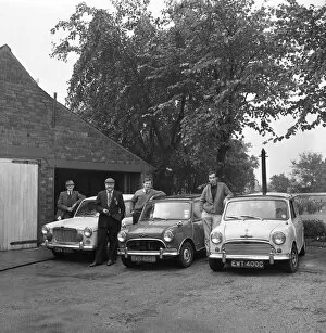 Car Maintenance Gallery: Group of friends with their cars, Mexborough, South Yorkshire, 1965