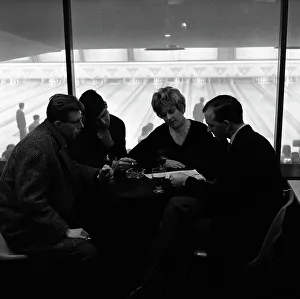 Group of friends on a night out at Silver Blades Bowling Alley, Sheffield, South Yorkshire, 1964