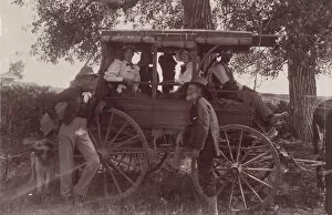 Gaiters Gallery: Group with Horse-Drawn Carriage, 1890s. Creator: Christian Barthelmess