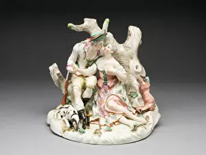 Group: Hunters or Lovers, Ludwigsburg, c. 1765. Creator: Ludwigsburg Porcelain Factory