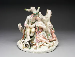 Male Likeness Prints: Group: Hunters or Lovers, Ludwigsburg, c. 1765. Creator: Ludwigsburg Porcelain Factory