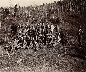 High School Prints: A group of Irkutsk high school students on an excursion in the forest