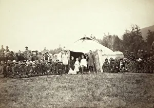 Nomadic Prints: Group of Kirghiz (ie Kazakh) men posing with a local Russian Governor