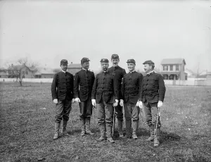 Dry Plate Negative Prints: Group of Marine officers, between 1890 and 1901. Creator: Unknown