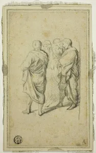 Toga Prints: Group of Four Men in Togas, n.d. Creator: Gerard Terborch II