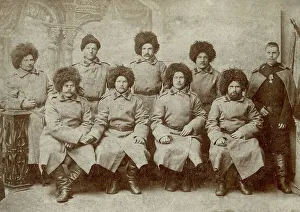 Cossack Prints: A group of military Cossacks, 1880. Creator: Unknown