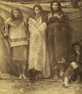 British Columbia Prints: Group of Native Americans, three standing