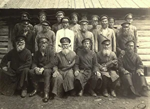 A group of old-timer Cossacks, 1909. Creator: Nikolai Georgievich Katanaev