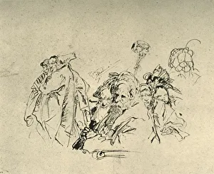 Von Hadeln Prints: Group of Orientals, mid 18th century, (1928). Artist: Giovanni Battista Tiepolo