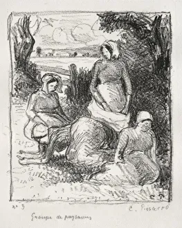 Group of Peasants, c. 1896. Creator: Camille Pissarro (French, 1830-1903)