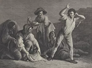 Images Dated 29th September 2020: A group of people gambling, 1770-1800. 1770-1800. Creator: Pellegrino dal Colle