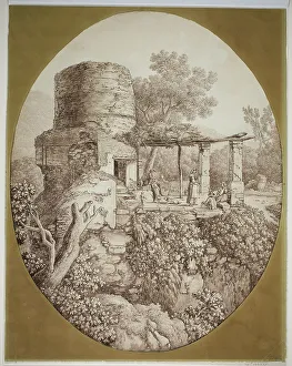 Group of People on a Terrace, 1797. Creator: Jacob Philip Hackert