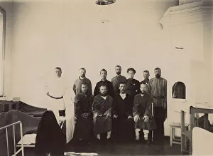 Irkutsk Prints: A group of people being treated in a hospital room