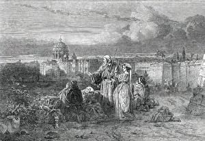 Pilgrims Prints: A Group of Pilgrims in Sight of St
