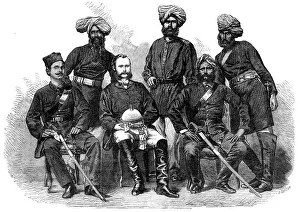 Beards Prints: Group of the Police Force newly organised in Bengal, 1864. Creator: Mason Jackson