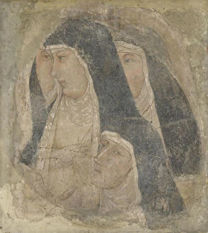Poor Clares Gallery: A Group of Four Poor Clares, ca 1340. Artist: Lorenzetti, Ambrogio (ca 1290-ca 1348)