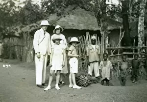 Images Dated 8th July 2010: Group portrait of Europeans and locals, Sierra Leone, 20th century