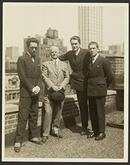Group portrait of F. Vecchi, Dr. Brinton, F. Azari, and O.L. Foletti, 1920-1930. Creator: Fedele Azari