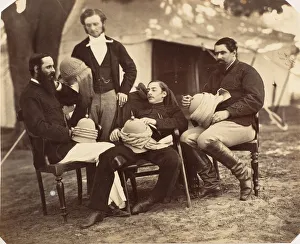 Topee Collection: [Group portrait at the Governor Generals Camp, L-R: Maj Jones, Mr. Walters, The Governo