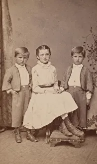 Peary Robert Prints: Group Portrait of Herman Henry Diebitsch Children - Emil, Josephine (Josie), and Henry