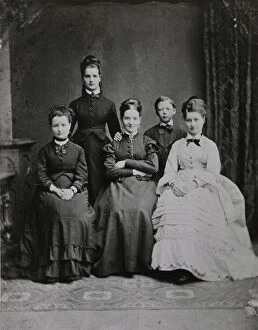 Figures Collection: Group portrait of members of August Strindberg's family, 1870-1880. Creator: Unknown