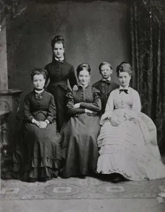 Strindberg Johan August Prints: Group portrait of members of August Strindberg's family, 1870-1880. Creator: Unknown