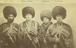 Warrior Collection: Group portrait of four men from Transcaucasus region, between 1870 and 1886. Creator: Unknown