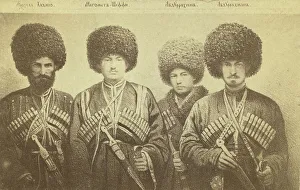 Caucasus Asia Prints: Group portrait of four men from Transcaucasus region