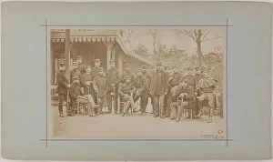 National Guard Prints: Group portrait of soldiers, 1870. Creator: Andre-Adolphe-Eugene Disderi