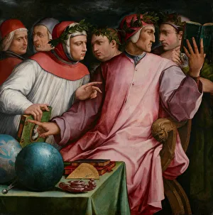 Vasari Prints: Group Portrait of Six Tuscan Poets (Dante)