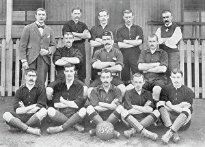Sportsmen Prints: Group portrait of Woolwich Arsenal football team, 1896. Creator: Symmons & Thiele