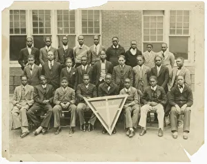 High School Prints: A group portrait of young men from the High School YMCA Group in Tulsa, Oklahoma, ca