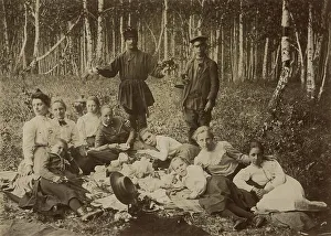 Picnic Prints: A group of pupils and teachers of the Krasnoyarsk Women's Gymnasium on a summer walk