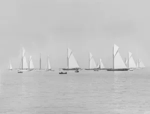 The Solent Prints: Group of racing yachts before the start of the Cowes to Weymouth Race, 1913. Creator