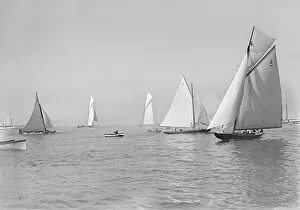 Cutter Gallery: Group of rater yachts, date unknown. Creator: Kirk & Sons of Cowes