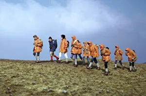 Waterproofs Prints: Group of schoolchildren in the Brecon Beacons