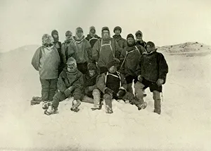 Bernard C Gallery: A Group of the Shore Party at the Winter Quarters, c1908, (1909)