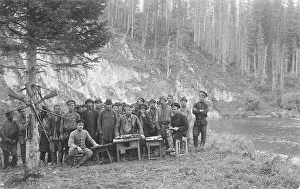 Gi Ivanov Prints: Group of Shoria Men with Members of the Land-Management Expedition