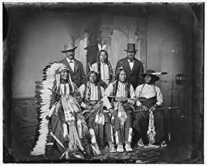 Carriage Boot Gallery: Group of Sioux Indians 'Spotted Tail'(photo c. 1875). Creator: Unknown