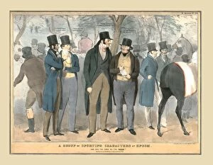 Edward George Geoffrey Smith Gallery: A Group of Sporting Characters at Epsom, c1832. Creator: Unknown