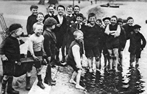 Serpentine Prints: A group of summer paddlers in the Serpentine, London, 1926-1927