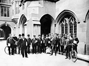 Arnold Wright Gallery: Group of Vote Office messengers, Houses of Parliament, Westminster, London, c1905