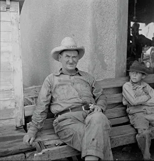 Industrialisation Prints: One of a group of western Oklahoma wheat farmers congregated at crossroads service station