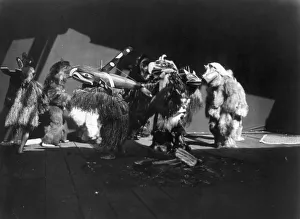 Rite Prints: Group of Winter Dancers-Qagyuhl, c1914. Creator: Edward Sheriff Curtis