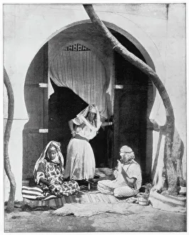 Group of women, Algeria, Africa, late 19th century. Artist: John L Stoddard Group of women, Algeria, Africa, late 19th century. Artist: John L Stoddard