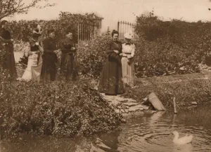 A group of women by a duck pond, 1937. Artist: Louis Guichard