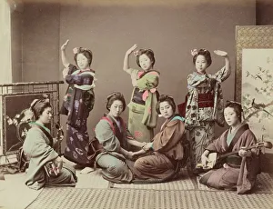 Elegance Prints: Group of Young Women, 1870s-1890s. Creator: Kusakabe Kimbei
