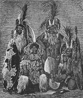 Zulu Gallery: Group of Zulus in Full Dress, 1902. Artist: A Tissendier